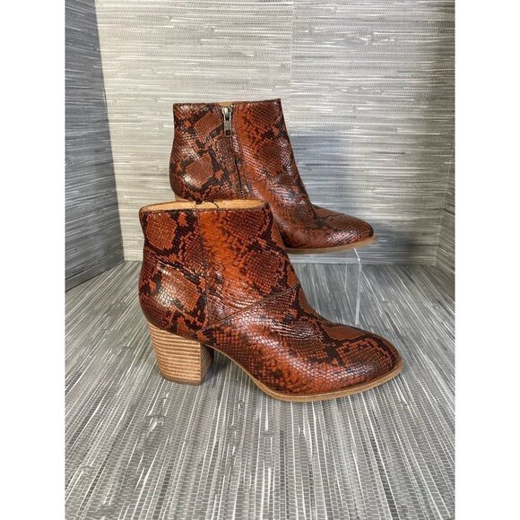 Madewell Womens The Rosie Ankle Boots Booties‎ Brown Black Leather Zip 6.5 New - Picture 1 of 11